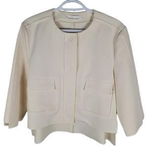 LIVIANA CONTI | patch pocket snap button raw edge cropped Italian blazer